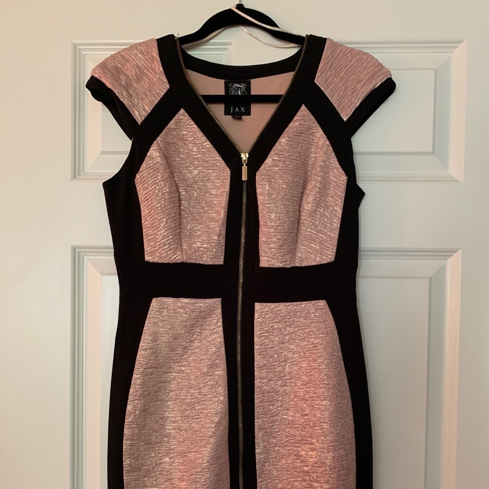Jax Rose Gold Black Body Con Dress